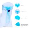 MDS Pack of 75 PCS Organza Chair Sashes Wider Dining Chair Bows Ribbon Tie Back for Wedding Party Birthday Bridal Shower Reception Event Banquet Home Chair Cover Decoration - Turquoise view 2