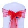 MDS Pack of 75 PCS Organza Chair Sashes Wider Dining Chair Bows Ribbon Tie Back for Wedding Party Birthday Bridal Shower Reception Event Banquet Home Chair Cover Decoration - Red view 3