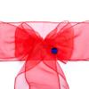 MDS Pack of 75 PCS Organza Chair Sashes Wider Dining Chair Bows Ribbon Tie Back for Wedding Party Birthday Bridal Shower Reception Event Banquet Home Chair Cover Decoration - Red view 4