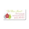60ct - We have Moved Christmas Return Address Labels, Merry Christmas Ornament Return Address Stickers, Holiday Address Stickers (#359-WH) view 1