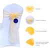 MDS Pack of 75 PCS Organza Chair Sashes Wider Dining Chair Bows Ribbon Tie Back for Wedding Party Birthday Bridal Shower Reception Event Banquet Home Chair Cover Decoration - Gold view 2