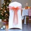 MDS Pack of 125 PCS Organza Chair Sashes Wider Dining Chair Bows Ribbon Tie Back for Wedding Party Birthday Bridal Shower Reception Event Banquet Home Chair Cover Decoration - Brunt Orange view 1