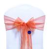 MDS Pack of 125 PCS Organza Chair Sashes Wider Dining Chair Bows Ribbon Tie Back for Wedding Party Birthday Bridal Shower Reception Event Banquet Home Chair Cover Decoration - Brunt Orange view 3