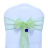 MDS Pack of 125 PCS Organza Chair Sashes Wider Dining Chair Bows Ribbon Tie Back for Wedding Party Birthday Bridal Shower Reception Event Banquet Home Chair Cover Decoration - Apple Green view 3