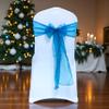 MDS Pack of 75 PCS Organza Chair Sashes Wider Dining Chair Bows Ribbon Tie Back for Wedding Party Birthday Bridal Shower Reception Event Banquet Home Chair Cover Decoration - Dark Teal view 1