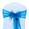 MDS Pack of 75 PCS Organza Chair Sashes Wider Dining Chair Bows Ribbon Tie Back for Wedding Party Birthday Bridal Shower Reception Event Banquet Home Chair Cover Decoration - Dark Teal view 3