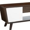 Benzara Glittering Two-Tone Mid-Century Modern Tv Stand, One, White/Brown view 2