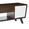 Benzara Glittering Two-Tone Mid-Century Modern Tv Stand, One, White/Brown view 4