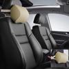 Aukee Car Headrest Pillow Memory Foam Car Neck Pillow Soft Leather Headrest for Driving Home Office Beige (1PC) view 2