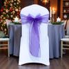 MDS Pack of 75 PCS Organza Chair Sashes Wider Dining Chair Bows Ribbon Tie Back for Wedding Party Birthday Bridal Shower Reception Event Banquet Home Chair Cover Decoration - Purple view 1