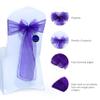 MDS Pack of 75 PCS Organza Chair Sashes Wider Dining Chair Bows Ribbon Tie Back for Wedding Party Birthday Bridal Shower Reception Event Banquet Home Chair Cover Decoration - Purple view 2