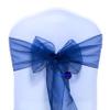 MDS Pack of 75 PCS Organza Chair Sashes Wider Dining Chair Bows Ribbon Tie Back for Wedding Party Birthday Bridal Shower Reception Event Banquet Home Chair Cover Decoration - Navy Blue view 3