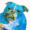 Electric Blue Bulldog, Bulldog Modern Art, Mom Gift, English, Colorful Dog Decor view 1
