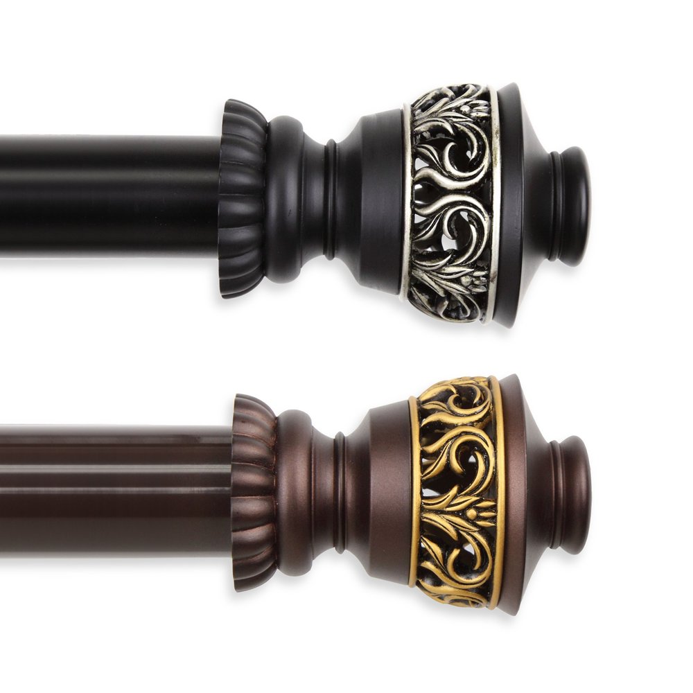 A&F Rod Dcor - Filagree 1.5" Non-Telescoping Heavy Duty Curtain Rod 24 ft - Black