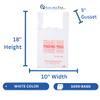 1/8 Size .51 Mil White Thank You Plastic T-Shirt Bag - 1000/Case view 2