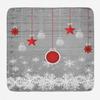 Ambesonne Christmas Bath Mat, Traditional Celebration Theme Pendant Stars Baubles Ornate Snowflakes, Plush Bathroom Decor Mat with Non Slip Backing, 30.2" x 20", Grey Red White view 1