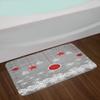 Ambesonne Christmas Bath Mat, Traditional Celebration Theme Pendant Stars Baubles Ornate Snowflakes, Plush Bathroom Decor Mat with Non Slip Backing, 30.2" x 20", Grey Red White view 2