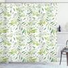 Ambesonne Green Leaf Shower Curtain, Watercolor Style Olive Branch Mediterranean Tree Exotic Illustration Print, Cloth Fabric Bathroom Decor Set with Hooks, 69" W x 75" L, Avocado Green view 1