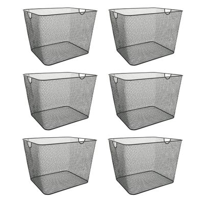 YBM HOME Kitchen Pantry Organizer Wire Baskets for Shelves, Cabinets, Pantry, Countertop, Mesh Open Storage Bin Metal Basket for Organizing Food Supplies, 6 Pack