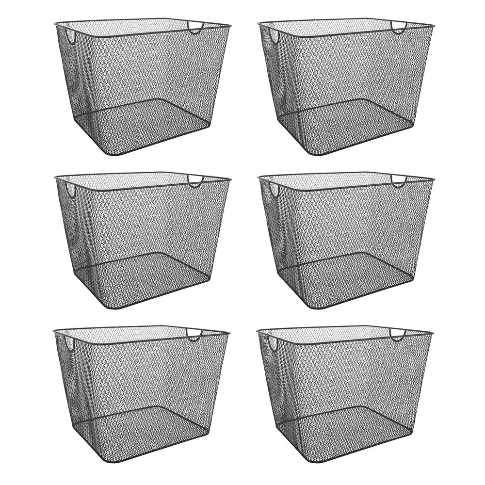 YBM HOME Kitchen Pantry Organizer Wire Baskets for Shelves, Cabinets, Pantry, Countertop, Mesh Open Storage Bin Metal Basket for Organizing Food Supplies, 6 Pack