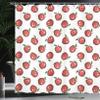 Ambesonne Fruits Shower Curtain, Repeating Funny and Simplistic Cartoon Apples Juicy Delicious Eats Art, Cloth Fabric Bathroom Decor Set with Hooks, 69" W x 70" L, Dark Coral White Green view 3