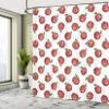 Ambesonne Fruits Shower Curtain, Repeating Funny and Simplistic Cartoon Apples Juicy Delicious Eats Art, Cloth Fabric Bathroom Decor Set with Hooks, 69" W x 70" L, Dark Coral White Green view 4