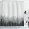 Ambesonne Forest Shower Curtain, Wilderness Pattern with Many Trees Nature Panorama Monochrome Woods, Cloth Fabric Bathroom Decor Set with Hooks, 69" W x 75" L, Pale Grey Dark Grey view 1