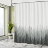Ambesonne Forest Shower Curtain, Wilderness Pattern with Many Trees Nature Panorama Monochrome Woods, Cloth Fabric Bathroom Decor Set with Hooks, 69" W x 75" L, Pale Grey Dark Grey view 4