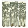 Ambesonne Forest Shower Curtain, Vertical Stripes with Tall Trees and Lonely Deer Nature Illustration, Cloth Fabric Bathroom Decor Set with Hooks, 69" W x 75" L, Sage Green Cream Brown view 2