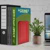 Acrimet Bookends for Shelves, Non-Skid Book Holder, Heavy Duty Book Stopper, Steel Metal Book Ends Storage for Home, Library, 6 7/8" H x 4" W x 4 1/2" D (Red) (1 Pair / 2 Pieces) view 4