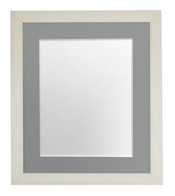 FRAMES BY POST Glitz Cream Picture Photo Frame with Dark Grey Mount A2 Image size A3 Plastic Glass