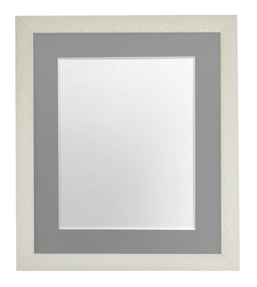 FRAMES BY POST Glitz Cream Picture Photo Frame with Dark Grey Mount A2 Image size A3 Plastic Glass