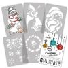 NAKLEO Christmas Painting Stencils Set of 5 pcs, Reusable Plastic Artificial Snow Spray Stencils for Window Decoration, A4 8.3x11.8 Christmas Patterns, Snowflake Santa view 1