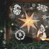 NAKLEO Christmas Painting Stencils Set of 5 pcs, Reusable Plastic Artificial Snow Spray Stencils for Window Decoration, A4 8.3x11.8 Christmas Patterns, Snowflake Santa view 2