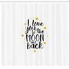 Ambesonne Love Shower Curtain, I Love You to The Moon and Back Doodle Stars Hand Writing Inspirational, Cloth Fabric Bathroom Decor Set with Hooks, 69" W x 70" L, Earth Yellow Black White view 2