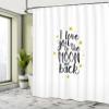 Ambesonne Love Shower Curtain, I Love You to The Moon and Back Doodle Stars Hand Writing Inspirational, Cloth Fabric Bathroom Decor Set with Hooks, 69" W x 70" L, Earth Yellow Black White view 4