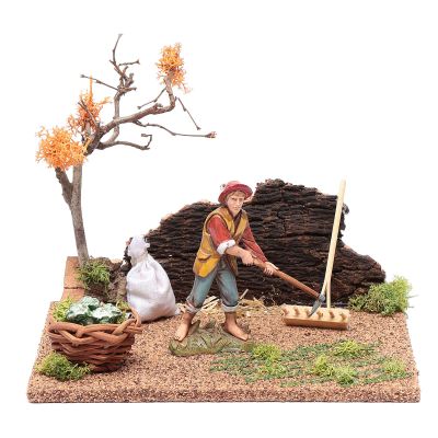 Holyart Hoer in Vegetable Garden for Nativity Scene 15x20x15 cm