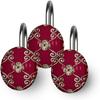 Popular Bath Shower Curtain Hooks, Vlegant Rosa Collection, Set of 12, Burgundy/Gold view 4