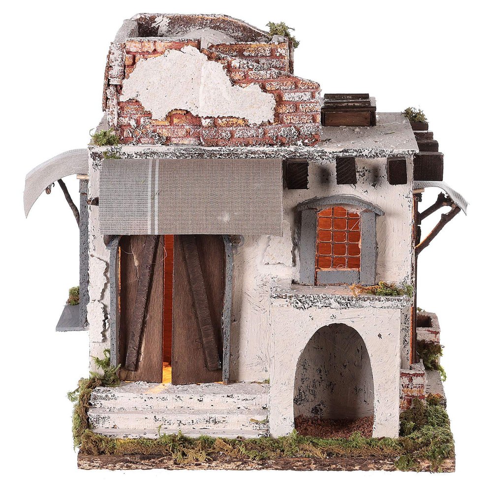 Holyart Neapolitan Nativity Scene Arabian Style House with Doors and Windows 30x30x25 cm