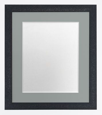 FRAMES BY POST Glitz Black Picture Photo Frame with Dark Grey Mount A2 Image size A3 Plastic Glass