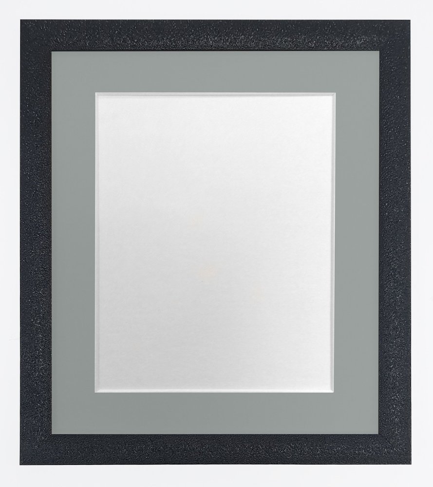 FRAMES BY POST Glitz Black Picture Photo Frame with Dark Grey Mount A2 Image size A3 Plastic Glass