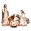 Holyart Nativity Set in Painted Clay 5 Figurines 40cm, Elegant Style view 1