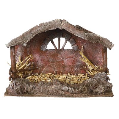 Holyart Hut with Arched Window 20x30x15 cm for Nativity Scene