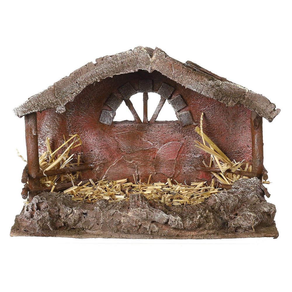 Holyart Hut with Arched Window 20x30x15 cm for Nativity Scene