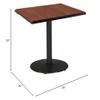 36" Square Pedestal Table with Mahogany Top, Round Black Base view 2