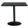 36" Sqaure Pedestal Table with Graphite Nebula Top, Round Black Base, Bistro Height view 1