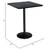 36" Sqaure Pedestal Table with Graphite Nebula Top, Round Black Base, Bistro Height view 2