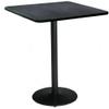 36" Sqaure Pedestal Table with Graphite Nebula Top, Round Black Base, Bistro Height view 3