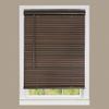 PowerSellerUSA 1" Vinyl Slats Room Darkening Cordless Window Blinds, 64L x 27W Inches Manual Operation Mode Blackout Privacy Blind, Solid Pattern Ceiling-Outside Mount Pull-Up Mini Blinds, Mahogany view 1