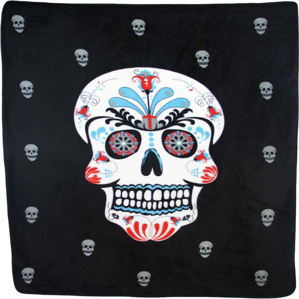 AES Wholesale (6) Sugar Skull Day of Dead 50x60 Polar Fleece Blanket Throw Plush
